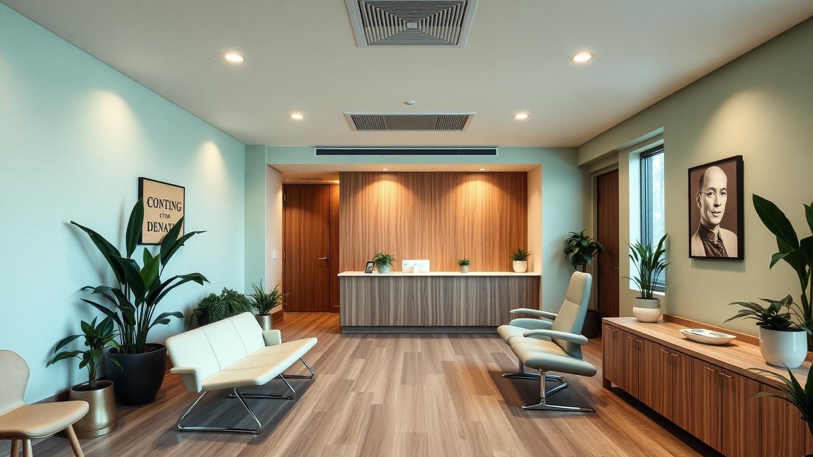 Warm, spa-like Seattle Oral Care reception area